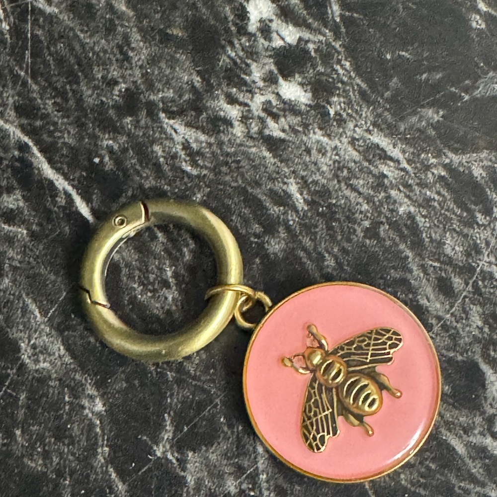 Pink and Gold Bee Keychain GG